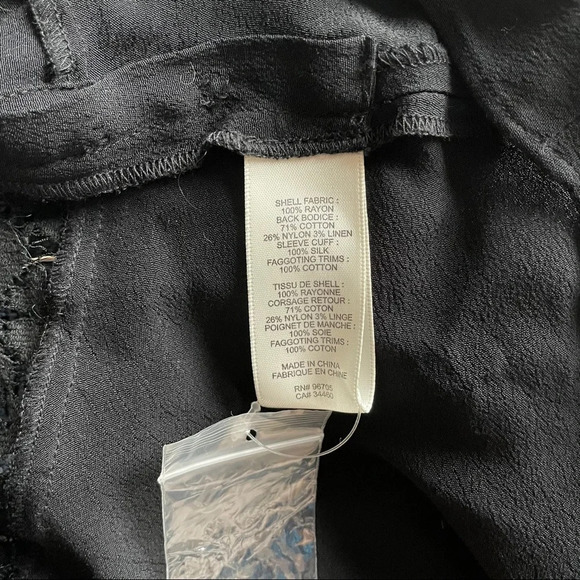 Rebecca Taylor Blouse Black Lace Size 0 - Picture 8 of 9